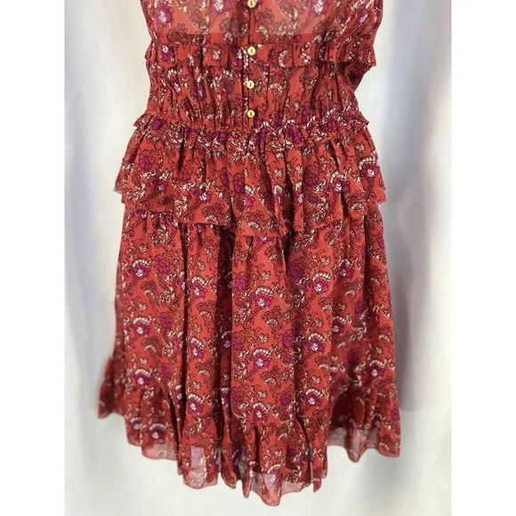 NWT Ulla Johnson Ruby Red Noelle Silk-georgette Dress $495 - Picture 5 of 14